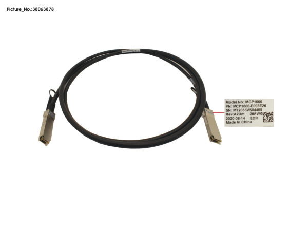 MELLANOX COP. CABLE, 100GB/S, QSFP,LSZH,