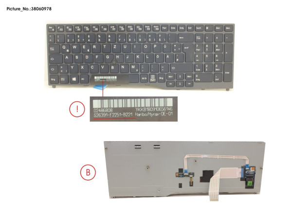 KEYBOARD BLACK W/ TS GERMAN