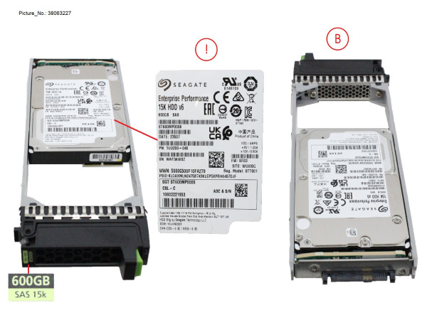 JX40 S2 HD DRIVE SAS 600GB 15K 12G 512N