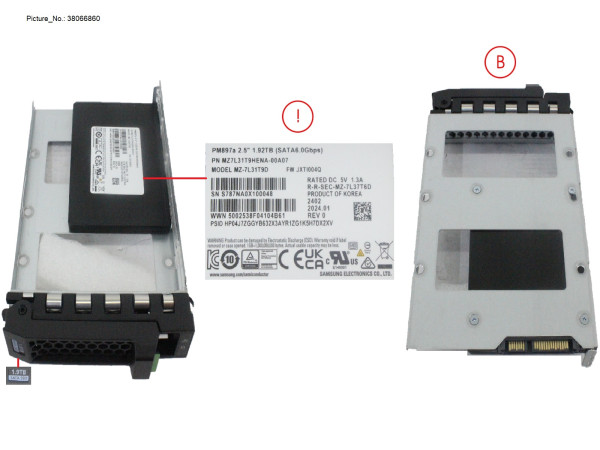 SSD SATA 6G MU 1.92TB SED IN LFF SLIM