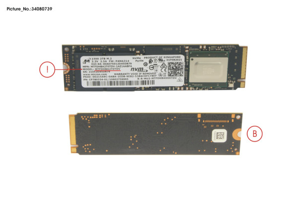 SSD PCIE M.2 2280 2TB 2300