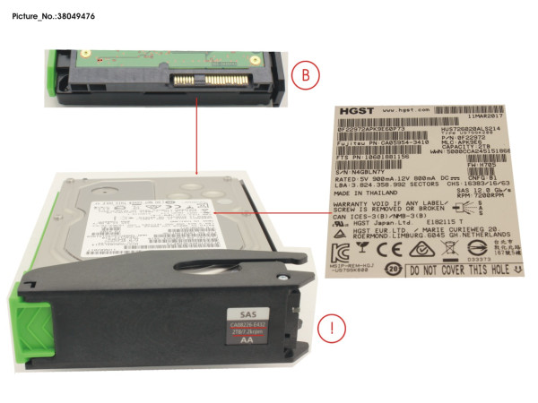 DX S4 HDDE HD DRIVE 2TB 7.2K