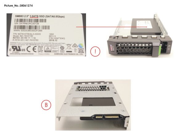 SSD SATA 6G 3.84TB MIXED-USE 3.5' H-P EP