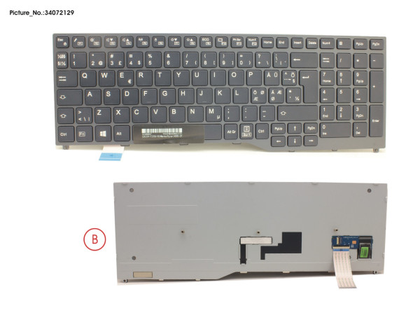 KEYBOARD BLACK W/O TS NORDIC/EST