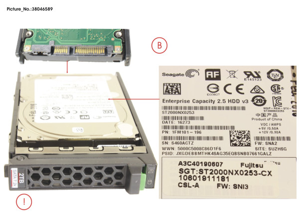 HD SATA 6G 2TB 7.2K 512E HOT PL 2.5' BC