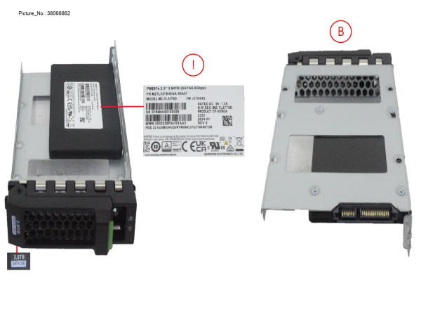 SSD SATA 6G MU 3.84TB SED IN LFF SLIM