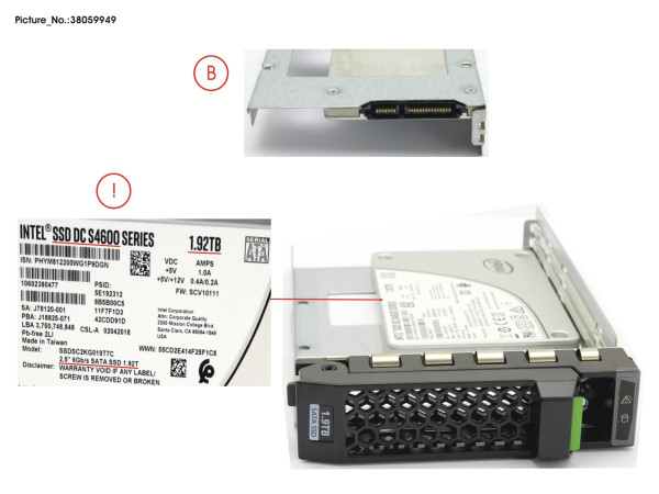 SSD SATA6G 1.92TB MIX-USE 3.5' HP S4600