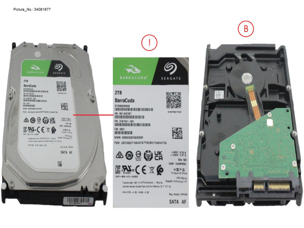 HDD 2TB SATA S3 7.2K 3.5' 4K