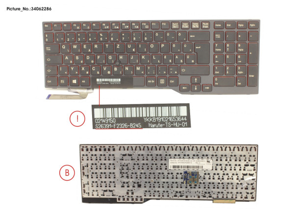 KEYBOARD BLACK W/ TS HUNGARY