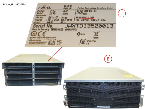 DX S3 HD-DE ENCL. 100/200 WO PSU/IOM 6G