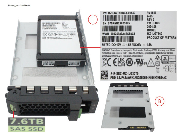 SSD SAS 24G RI 7.68TB SED IN LFF SLIM