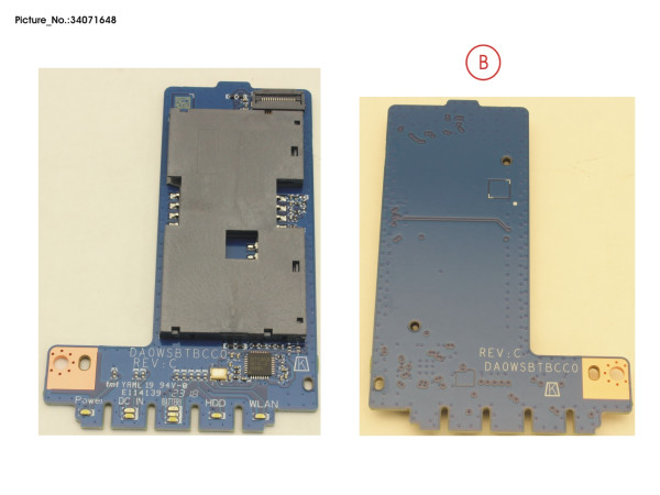 SUB BOARD, SMARTCARD/LED