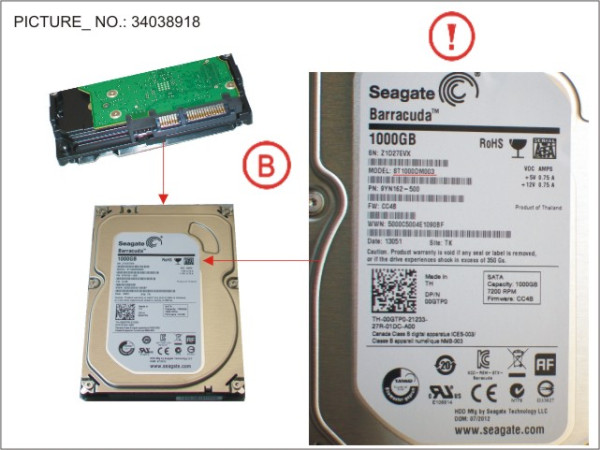 HDD 1TB SATA S3 7.2K 3.5' 4K-AF