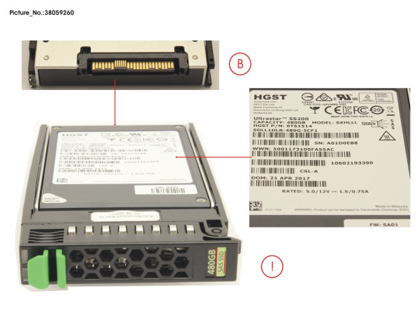 SSD SAS 12G 480GB READ-INT. 2.5' H-P EP