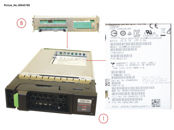 DX S3 SED SSD SAS 1.6TB 12G 3.5