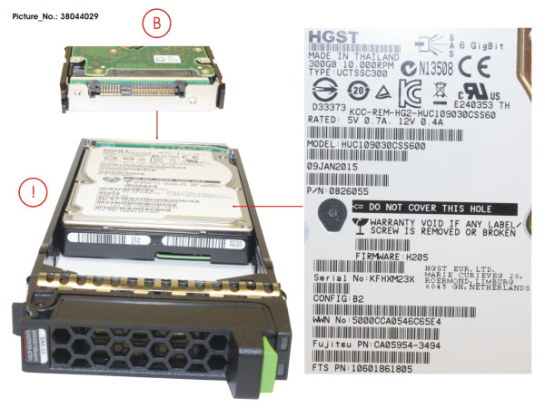 DX S3 HD DRIVE 2.5' 300GB 10KRPM X1