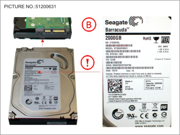 HDD 2TB SATA S3 7.2K 3.5' 4K-AF