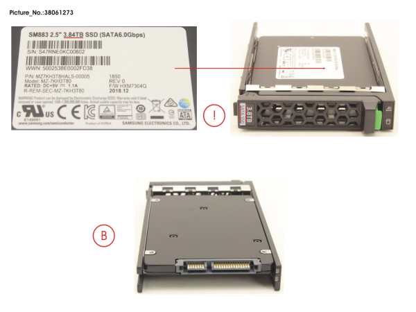 SSD SATA 6G 3.84TB MIXED-USE 2.5' H-P EP