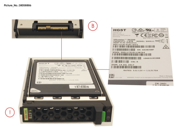 SSD SAS 12G 1.6TB MIXED-USE 2.5' H-P EP