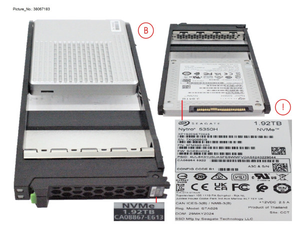 DXS6 SSD NVME FIPS 2.5" 3.84TB