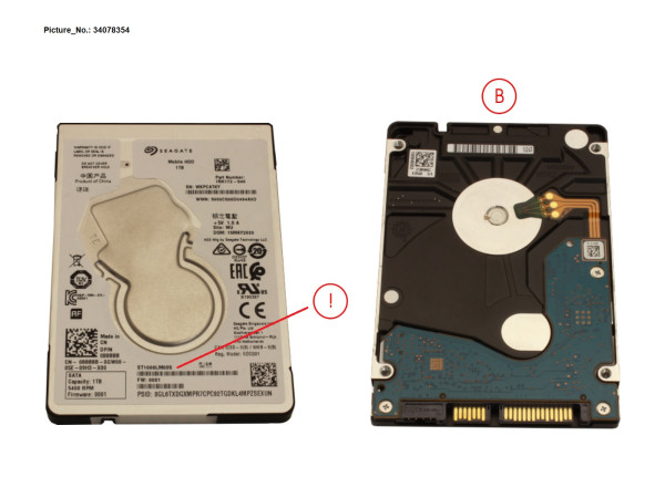 HDD 1TB SATA S3 5.4K 2.5'