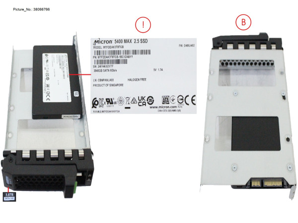 SSD SATA 6G 3.84TB MU SFF IN LFF SLIM