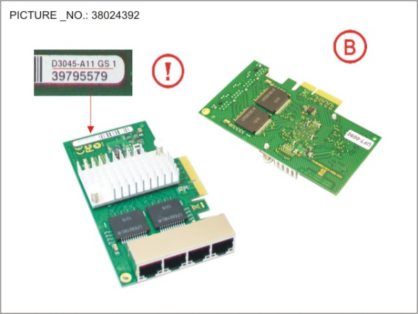 Eth Ctrl 4x1Gbit Cu PCIe x4 D3045