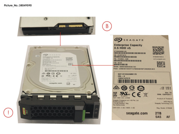 HD SAS 12G 2TB 7.2K 512E HOT PL 3.5' BC
