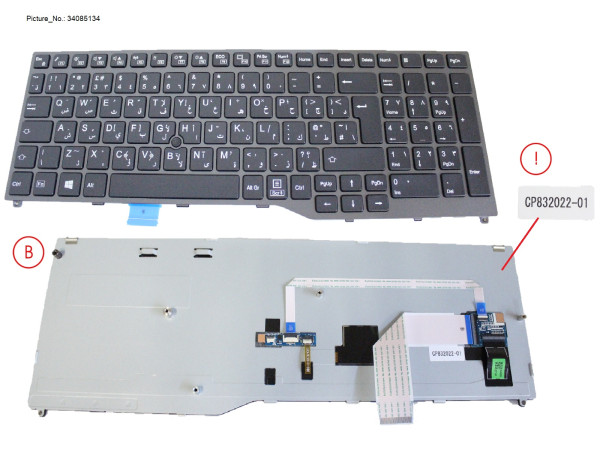 KEYBOARD BLACK W/ TS ARABIC/UK