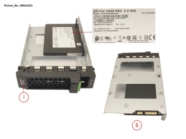 SSD SATA 6G RI 960GB IN LFF SLIM