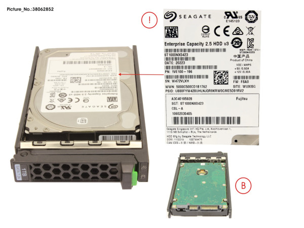 HD SATA 6G 1TB 7.2K 512N HOT PL 2.5' BC