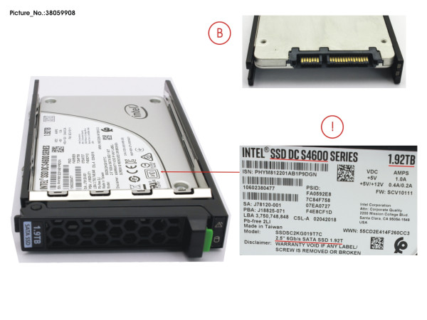 SSD SATA6G 1.92TB MIX-USE 2.5' HP S4600