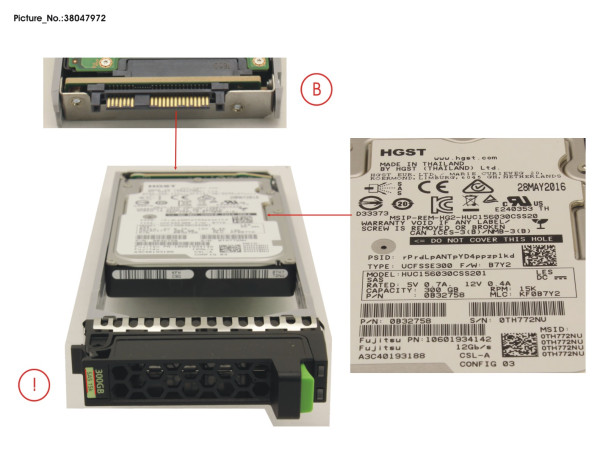 JX40 S2 SED SAS 300GB 15K 12G 512N