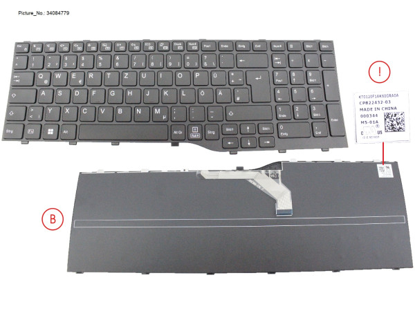 KEYBOARD BLACK GERMANY WIN11 (NEW_FN)