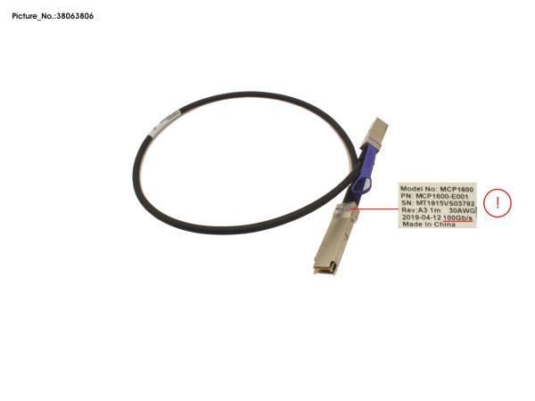 MELLANOX COP. CABLE, 100GB/S, QSFP,LSZH,