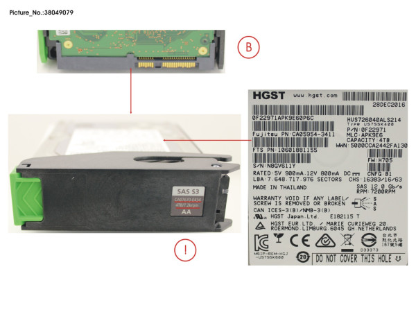 DX HDDE HD NLSAS 4TB 7.2 3.5 X1