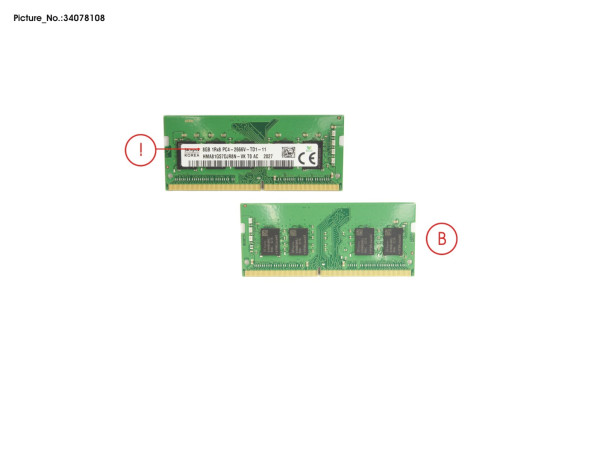 MEMORY 8GB DDR4-2666 W/ECC