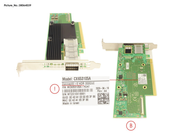 PIB EP 200GB 1PORT HDR CONNECTX-6