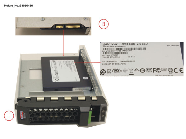 SSD SATA 6G 7.68TB READ-INT. 3.5' H-P EP