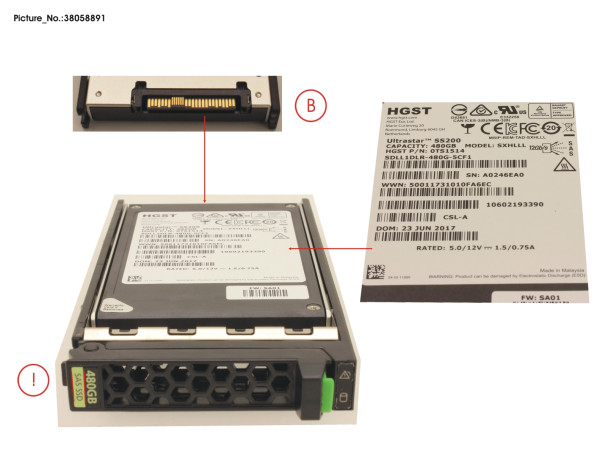 SSD SAS 12G 480GB READ-INT. 2.5' H-P EP