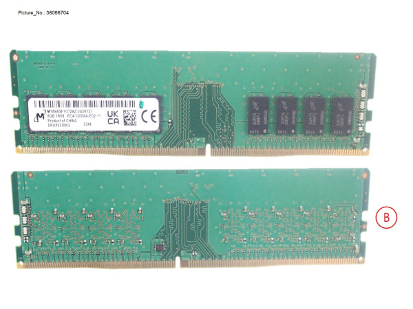 8GB (1X8GB) 1RX8 DDR4-3200 U ECC