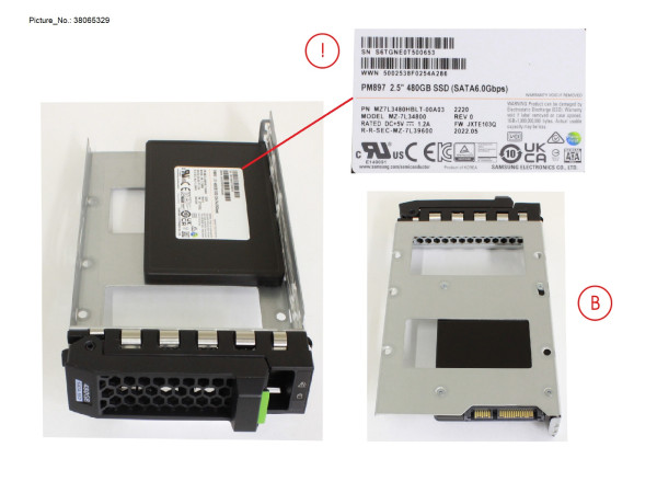 SSD SATA 6G 480GB MU LFF