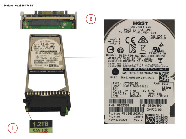 JX40 S2 SED SAS 1.2TB 10K 12G 512N