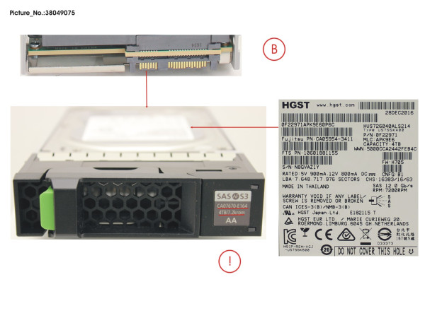 DX1/200 HD DRIVE 3.5' 4TB 7.2KRPM X1