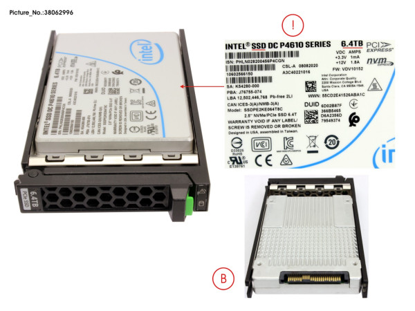 SSD PCIE3 6.4TB MIXED-USE 2.5' H-P EP