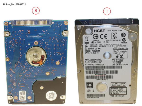 HDD 500GB SATA2-5 S3 7,2K/HIT 4K-AF(7MM)