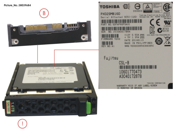 SSD SAS 12G 1.6TB MAIN 2.5' H-P EP