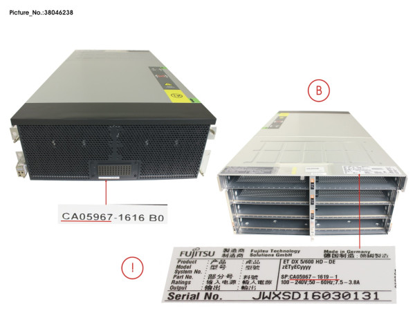 DX S3 HD-DE 5/600 ENCL WO PSU,IOM,FEM12G