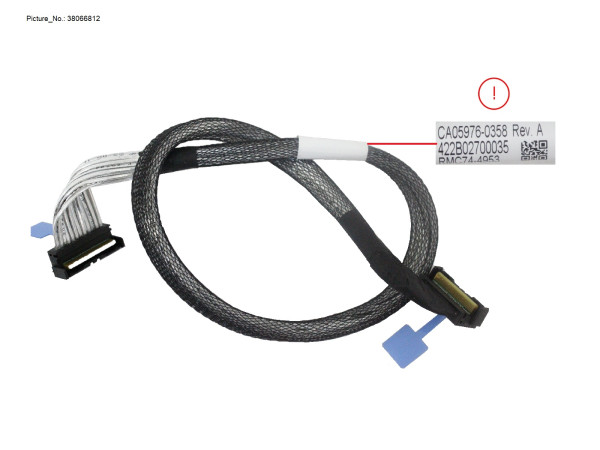 MCIO CABLE, MB TO 2.5X10 FHSBP P4, 1 TO