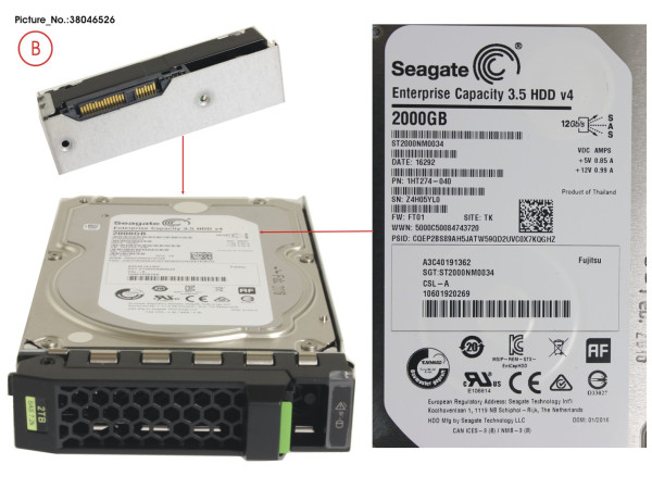 HD SAS 12G 2TB 7.2K 512E HOT PL 3.5' BC